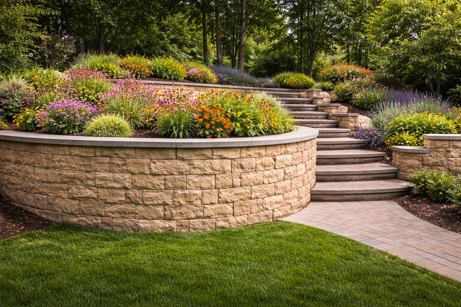 Retaining wall construction in North Georgia